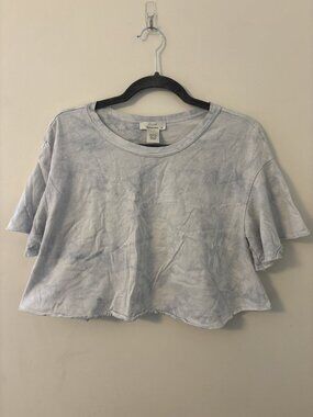 Urban Romantics Light Blue Tie-Dye Cropped Boxy Tee, Women's S